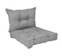 POKAR Coussins de Jardin Extérieur Coussin Chaise Galette de Chaise, 1 Lot de 2 (1x Coussin d'assise 70x70x10 cm + 1x Coussin Dossier 70x40x10 cm), Gris