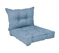POKAR Coussins de Jardin Extérieur Coussin Chaise Galette de Chaise, 1 Lot de 2 (1x Coussin d'assise 70x70x10 cm + 1x Coussin Dossier 70x40x10 cm), Bleu