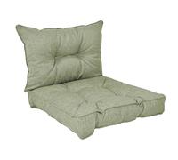 POKAR Coussins de Jardin Extérieur Coussin Chaise Galette de Chaise, 1 Lot de 2 (1x Coussin d'assise 70x70x10 cm + 1x Coussin Dossier 70x40x10 cm), Vert