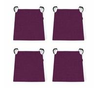 POKAR Lot de 4 Galettes de Chaise avec Bandes Velcro 41x35x40 cm (Épaisseur 5 cm) | Coussins Chaise Forme Trapèze | Assise Confortable pour Intérieur ou Terrasse | Oeko-TEX | Made in EU | Violet