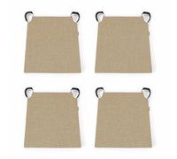 POKAR Lot de 4 Galettes de Chaise avec Bandes Velcro 41x35x40 cm (Épaisseur 5 cm) | Coussins Chaise Forme Trapèze | Assise Confortable pour Intérieur ou Terrasse | Oeko-TEX | Made in EU | Beige