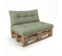 POKAR Set de 2 Coussins Matelassé pour Palettes Euro: 1x Assise 120x80cm + 1x Dossier 120x40cm, en Mousse formée à Froid, pour Canapé de Jardin, Intérieur et Extérieur, sans Palette Vert