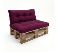 POKAR Set de 2 Coussins Matelassé pour Palettes Euro: 1x Assise 120x80cm + 1x Dossier 120x40cm, en Mousse formée à Froid, pour Canapé de Jardin, Intérieur et Extérieur, sans Palette, Violet