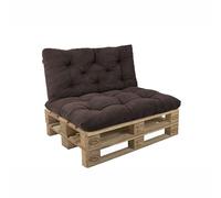 POKAR Set de 2 Coussins pour Palette en Velours Côtelé 1x Assise 120x60 + 1x Dossier 120x60 | Coussins Matelassé pour Canapé et Salon de Jardin | Extérieur et Intérieur | Fabriqué en UE | Marron