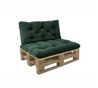 POKAR Set de 2 Coussins pour Palette en Velours Côtelé 1x Assise 120x60 + 1x Dossier 120x60 | Coussins Matelassé pour Canapé et Salon de Jardin | Extérieur et Intérieur | Made in EU | Vert Bouteille