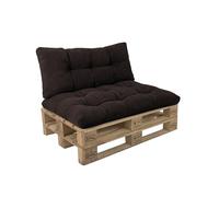 POKAR Set de 2 Coussins pour Palette en Velours Côtelé 1x Assise 120x80 + 1x Dossier 120x40 | Coussins Matelassé pour Canapé et Salon de Jardin | Extérieur et Intérieur | Fabriqué en UE | Marron