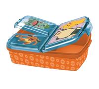 Pokémon Boîte à déjeuner avec 3 compartiments, boîte à repas légère et incassable en plastique avec fermeture à clip pour l'école, multicolore, 1 pièce