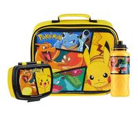 Pokémon Ensemble de Sac Isotherme Enfant avec Lunch Box et Gourde - Cadeau Enfants (Jaune)