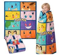 Pokémon Lit Plaid Polaire, Couverture 150x130cm, Accessoires Literie - Cadeau Enfant Ado