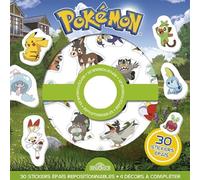 Pokémon - Pochette de stickers repositionnables Cherche-et-trouve et jeux ! Pochette de 30 autocollants épais et repositionnables avec 4 décors Dès 3 ans