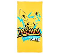 Pokemon Serviette de bain 70 x 140 cm Pikachu Serviette de plage pour | Léger et séchage rapide - Pour la plage, la piscine et les vacances - Cadeau d'anniversaire d'enfant - Également pour Pâques