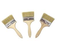 POL-BRUSH 3 Pinceaux à Peinture Professionnel Plat 102 mm - Les poils naturels de haute qualité - Pinceaux Polyvalent - Lot de 3 Pinceaux - Taille 102 mm