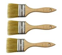 POL-BRUSH 3 Pinceaux à Peinture Professionnel Plat - Poils Naturels de Haute Qualité - Polyvalent - Lot de 3 - Taille 63 mm