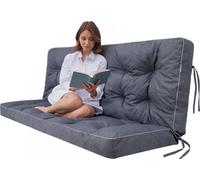 POLA coussin pour balançoire de jardin 100×106×10 cm - imperméable, protégé contre les UV, matelassé, confortable, avec attaches - bleu marine