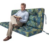 POLA coussin pour balançoire de jardin 150×106×10 cm - imperméable, protégé contre les UV, matelassé, confortable, avec attaches - vert gazon