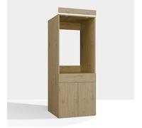 POLA TWIN 1S - Armoire de salle de bain pour lave-linge ou sèche-linge - Étagère Tiroir - CHÊNE ARTISAN