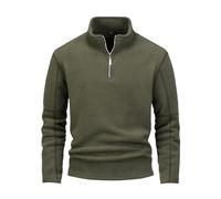 Polaire Pull Homme Hiver 1/4 Zip Sweat Homme Polaire Col Montant Sweatshirts Hiver Chaud Pulls épais Col Roulé Pull de Travail Veste Manteau Blouson