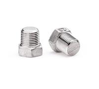 POLBERIS Bouchon Hex Plug Inox 1/8'' Bouchon avec filetage extérieur Bouchon en acier résistant à l'acide BSP Bouchon en acier inoxydable 316
