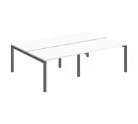 Pôle 4 bureaux droits Arko L 240 x P 168 cm plateaux blanc piètement métal arche anthracite - - Bruneau