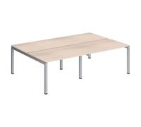 Pôle 4 bureaux droits Arko L 240 x P 168 cm plateaux chêne clair piètement métal arche aluminium - - Bruneau