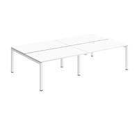 Pôle 4 bureaux droits Arko L 280 x P 168 cm plateaux blanc piètement métal arche blanc - - Bruneau