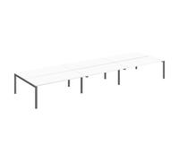 Pôle 6 bureaux droits Arko L 540 x P 168 cm plateaux blanc piètement métal arche anthracite - - Bruneau