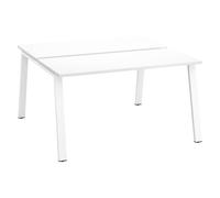 Pôle de 2 bureaux ECLA blanc L 140 x P 60 cm piètement métal finition blanc - - Bruneau
