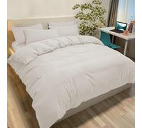 Poligino Housse de Couette 155x220 cm avec 1 Taies Oreiller 50x80 cm - Beige - Parure Lit 1 Personnes Microfibre - Oeko TEX - Confortable, Doux, Haute Qualité et Anti-Allergique