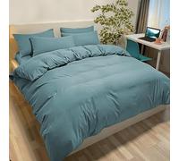 Poligino Housse de Couette 200x200 cm avec 2 Taies Oreiller 50x80 cm - Vert - Parure Lit 2 Personnes Microfibre - Oeko TEX - Confortable, Doux, Haute Qualité et Anti-Allergique