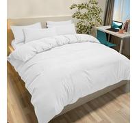 Poligino Housse de Couette 200x200 cm avec 2 Taies Oreiller 65x65 cm - Blanc - Parure Lit 2 Personnes Microfibre - Oeko TEX - Confortable, Doux, Haute Qualité et Anti-Allergique