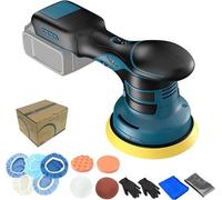 Polisseuse compatible avec la batterie lithium Makita 21 V, polisseuse automobile de 15 cm avec 12 accessoires - polisseuse à 6 tampons, vitesse variable 5 700 tr/min (batterie non fournie)