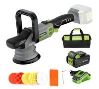 Polisseuse de Voiture sans Fil 20V WORKPRO, Polisseuse Orbitale sans Balais a Double Action, 7 Vitesses (2000-5000 tr/min), Poignee en D Reglable, avec Sac, pour Voitures, Sols, Carreaux, Meubles