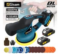 Polisseuse de voiture sans fil Gisam, 6 vitesses, polisseuse électrique sans fil, machine à polir et à cirer les voitures, pour batterie Makita 18v 2 Battery