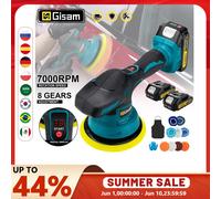 Polisseuse de voiture sans fil Gisam 8 vitesses avec écran numérique, polisseuse électrique pour voiture, machine à cirer et polir les voitures, compatible avec la batterie Makita 18V. No Battery No P