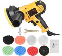 Polisseuse électrique - Kit polisseuse 125 mm - 700 W - Tampon de polissage amovible - Pour voiture, bois, métal, meubles - Jaune