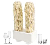 Polisseuse électrique pour verre à vin 600 tr/min avec deux brosses en microfibre pour bar et maison (blanc)