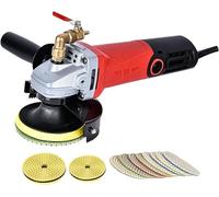 Polisseuse Humide Électrique, Polisseuse à Pierre Vitesse Variable pour Marbre Granit Béton, Commande 6 Vitesses 1100-5000 RPM, Poignées Ergonomiques, Kit Complet avec Disques et Meules