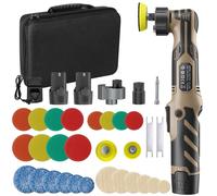 Polisseuse pour voiture - Mini-polisseuse sans fil 12 V - 11 vitesses - Kit A - Disques de polissage 2,5/5/7,6 cm - Avec batterie - Incolore