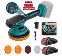 Polisseuse pour voiture - Polisseuse rotative sans fil - 8 vitesses - Jusqu'à 6 000 tr/min - Plateau de 150 mm - 2 batteries 21 V - Chargeur UE