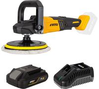Polisseuse sans fil 20V Brushless + Batterie lithium 2Ah + 2 Tampons de polissage Ø 180mm Chargeur VITO