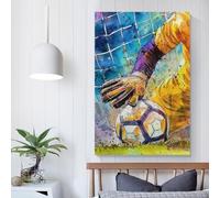 POLIUAWS Affiches de gardien de but de football, impressions pour la maison, chambre, toilettes, salle de bain, décoration murale, art mural, toile, couple d'anniversaire, célébration, 20 x 30 cm