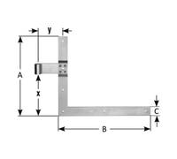 Pollmann POLLMANN Charnières d'angle HT 20, extrémités angulaires pour goupille 16 mm, H400xL600mm galvanisé clair Quantité:1