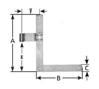 Pollmann POLLMANN FT-Charnières d'angle extrémités arrondies pour goupille 13 mm, H250xL200 mm, galvanisé clair Quantité:1