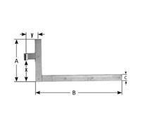 Pollmann POLLMANN Paumelles d'angle 17,S, pour axe 20 mm H 400 x L 800 mm zingué clair galvanisé Quantité:1