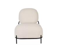 POLLY - Fauteuil original en tissu Teddy blanc Blanc