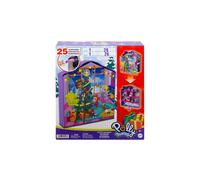 Polly Pocket Calendrier de l’Aven Chalet d’hiver, 4 étages avec 8 pièces, 25 surprises à découvrir (dont mini-figurines Polly et Shani), Jouet Enfant, Dès 4 ans, HHX84
