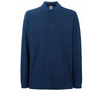 Fruit of the Loom – Polo homme à manches longues – Bleu (Deep Navy) – Taille Large
