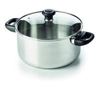 Polo Faitout Inox 18/10 16 cm Couvercle en Verre Marmite avec Fond 3 Couches Tout Feux Compatible 1.5 Litres 1. BATTERIE DE CUISINE