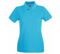 Fruit of the Loom Polo à manches courtes, Femme Large bleu ciel