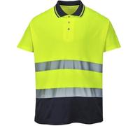 Polo haute visibilité jaune fluo/marine EN 20471 XXXL